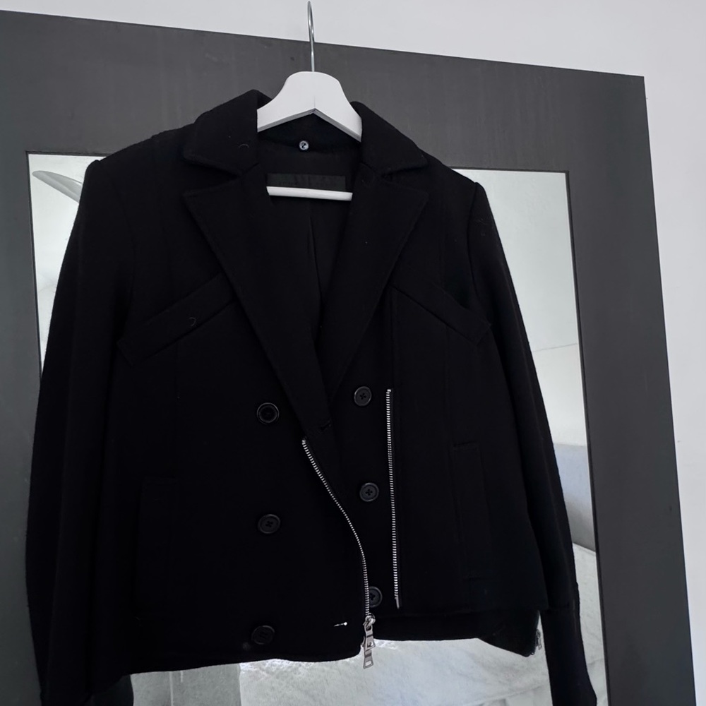 Jenni Kayne Black Double-Breasted Pea Coat